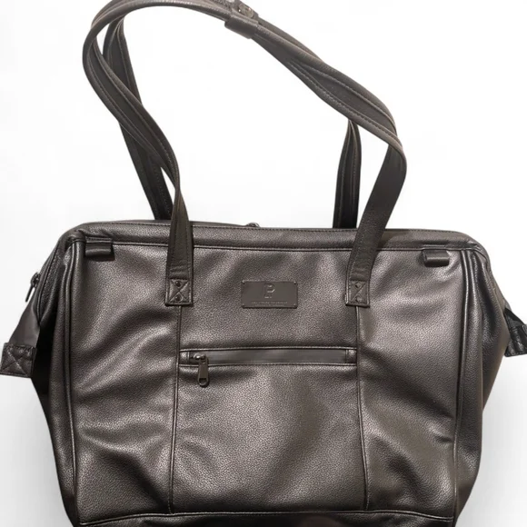 👜 Portland Gear Cascade Tote Black Leather NWT Portlandia Laptop Bag - Picture 2 of 10